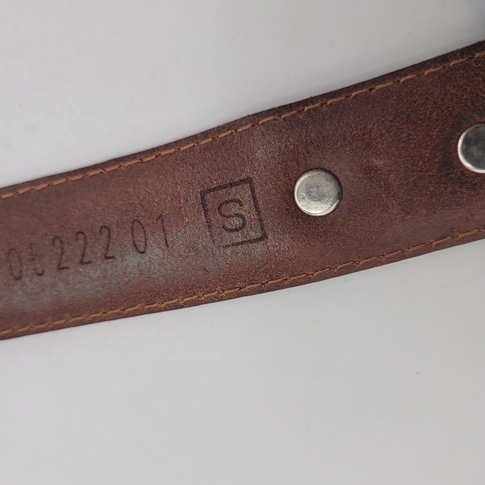 Fossil Belt Sml Brown Leather Silver Western Concho Engraved Cowgirl Boho Rodeo - Picture 7 of 8